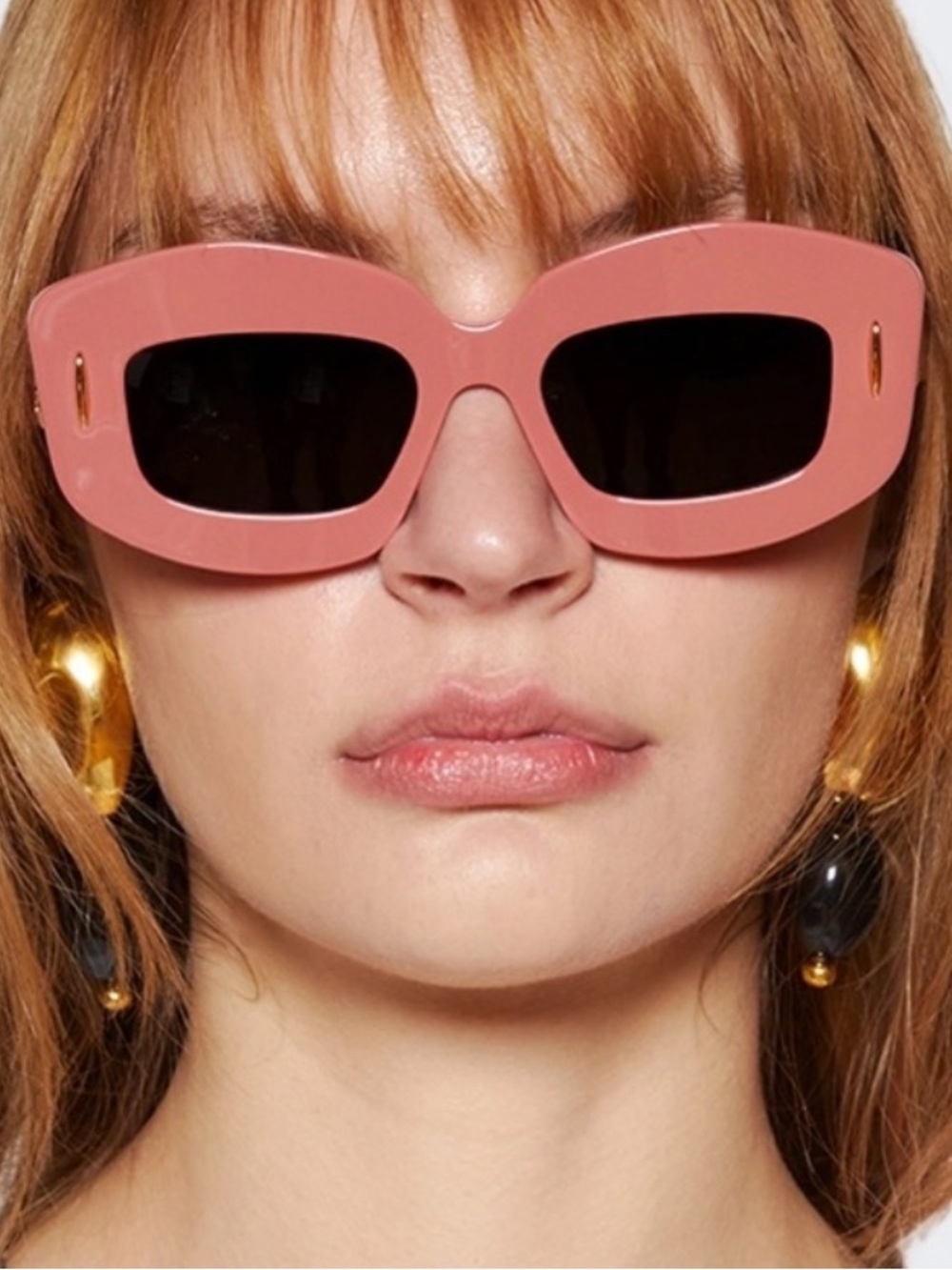 Loewe Screen Sunglasses Rectangle Frame Acetate Anagram Shades Pink
